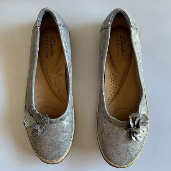 Clark’s Elaina Jade Ballet Flat in Pewter Size 8 - Picture 4 of 12